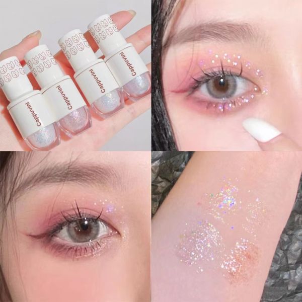 Liquid glitter shadows for eyelids, lips and body, 6 pcs.